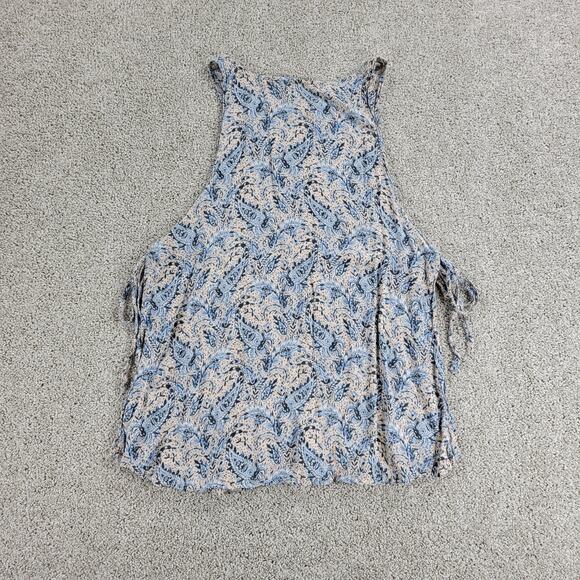 Don't Ask Why Tank Top Womens S Paisley Side Tied Closure Boat Neck Sleeveless‎ - Picture 2 of 12
